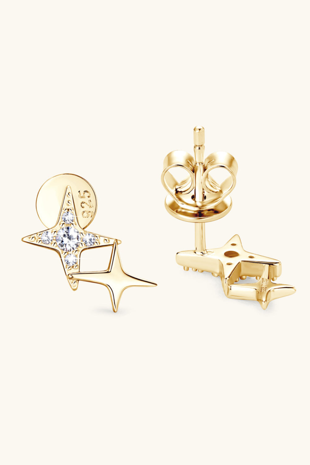 Sparkala™ Platinum-Plated 925 Sterling Silver Star Shape Earrings - DestGlow