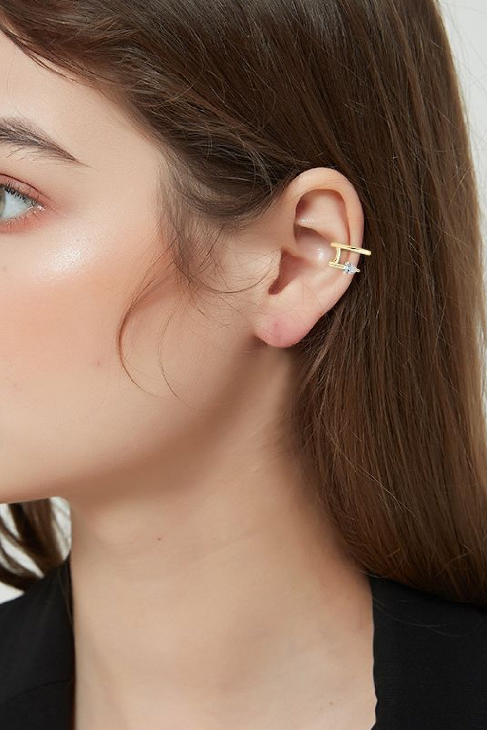 Sparkala™ Platinum-Plated 925 Sterling Silver Cuff Earrings - DestGlow