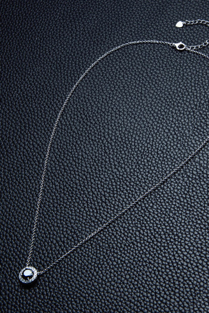 Two-Tone 1 Carat Sparkala™ Round Pendant Necklace (Platinum-Plated Fine Silver) - DestGlow