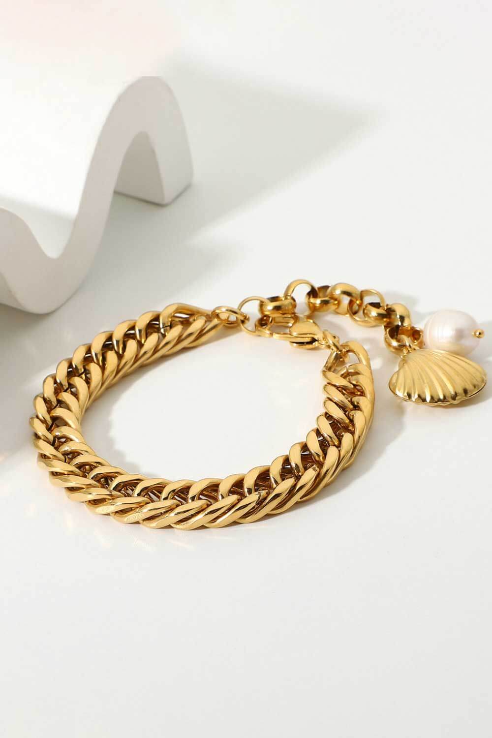 18K Gold-Plated Curb Chain Bracelet - DestGlow