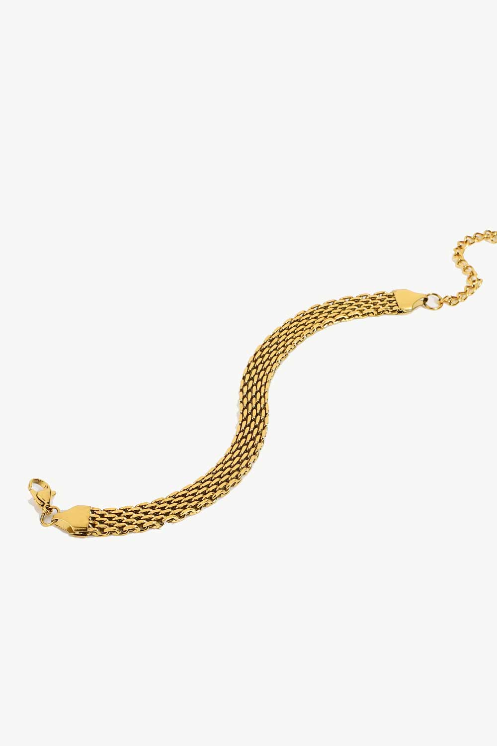 18K Gold-Plated Wide Chain Bracelet - DestGlow