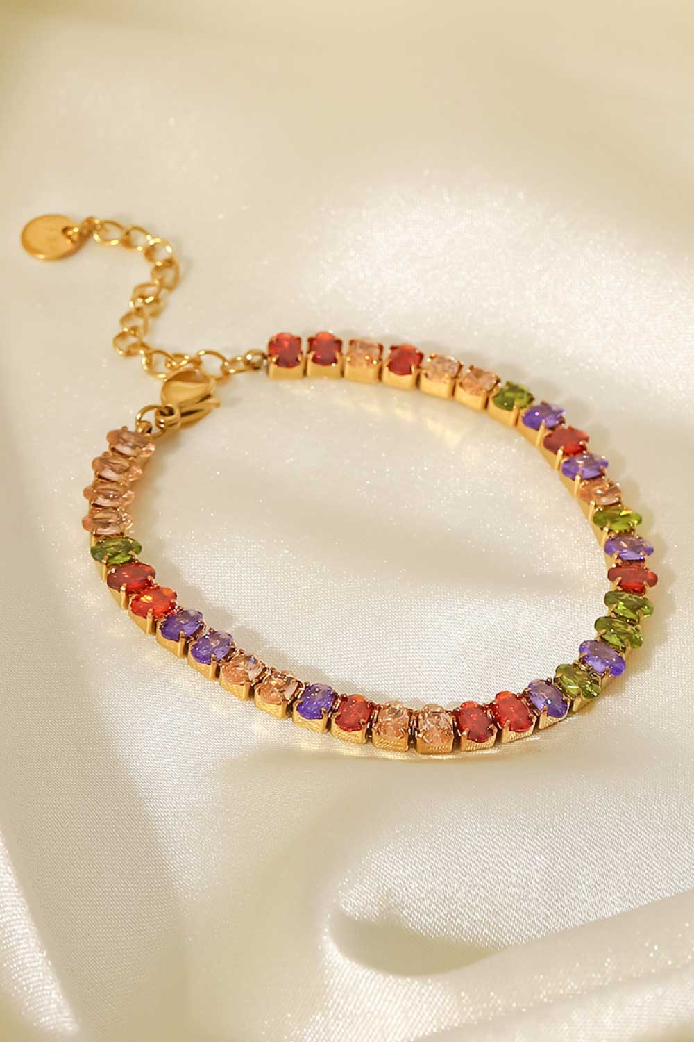 18K Gold Plated Multicolored Zircon Bracelet - DestGlow