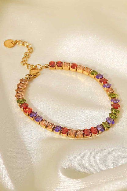18K Gold Plated Multicolored Zircon Bracelet - DestGlow
