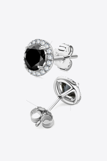 Two-Tone 4-Prong Sparkala™ Stud Earrings (Platinum-Plated Fine Silver) - DestGlow