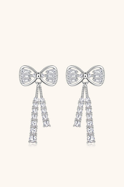 1.12 Carat Sparkala™ Platinum-Plated 925 Sterling Silver Bow Earrings - DestGlow