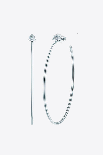 Adored 925 Sterling Silver Sparkala™ Hoop Earrings (Platinum-Plated Fine Silver) - DestGlow