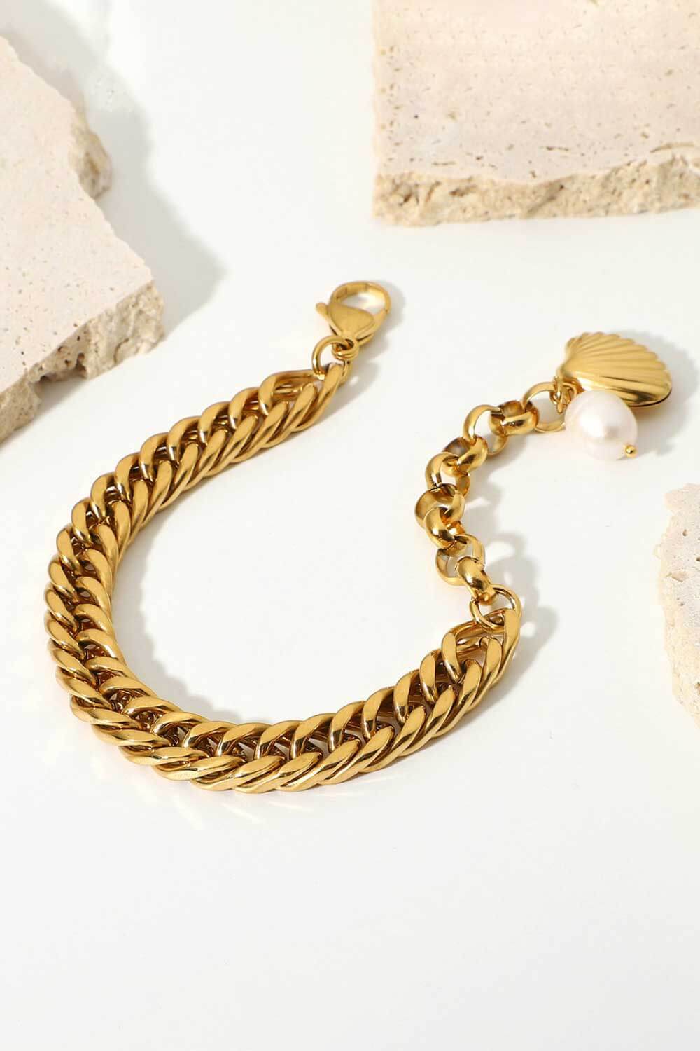 18K Gold-Plated Curb Chain Bracelet - DestGlow