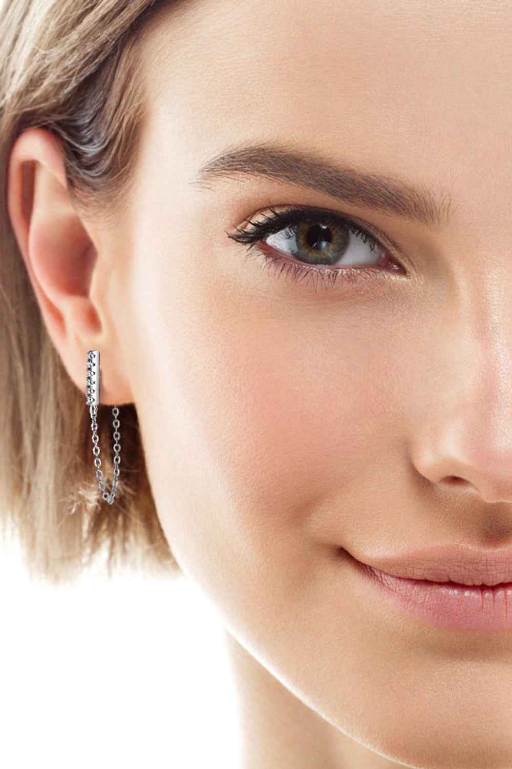 Sparkala™ Platinum-Plated 925 Sterling Silver Connected Earrings