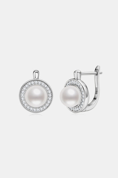 Sparkala™ Pearl Platinum-Plated 925 Sterling Silver Earrings - DestGlow