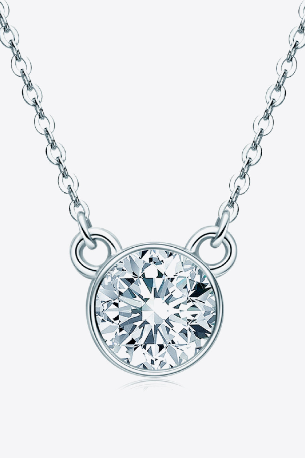 1 Carat Sparkala™ Round Pendant Necklace (Platinum-Plated Fine Silver) - DestGlow