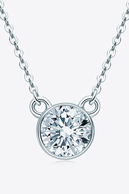 1 Carat Sparkala™ Round Pendant Necklace (Platinum-Plated Fine Silver) - DestGlow