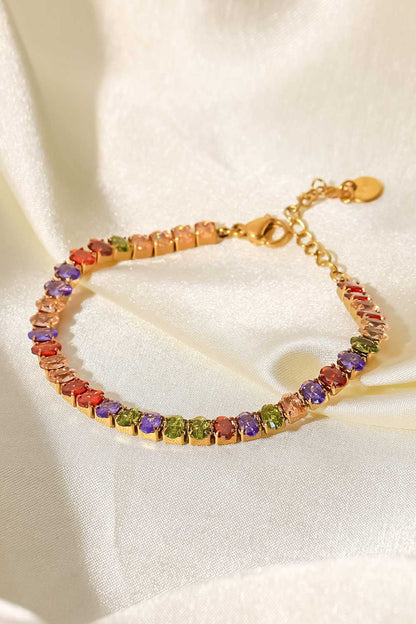 18K Gold Plated Multicolored Zircon Bracelet - DestGlow