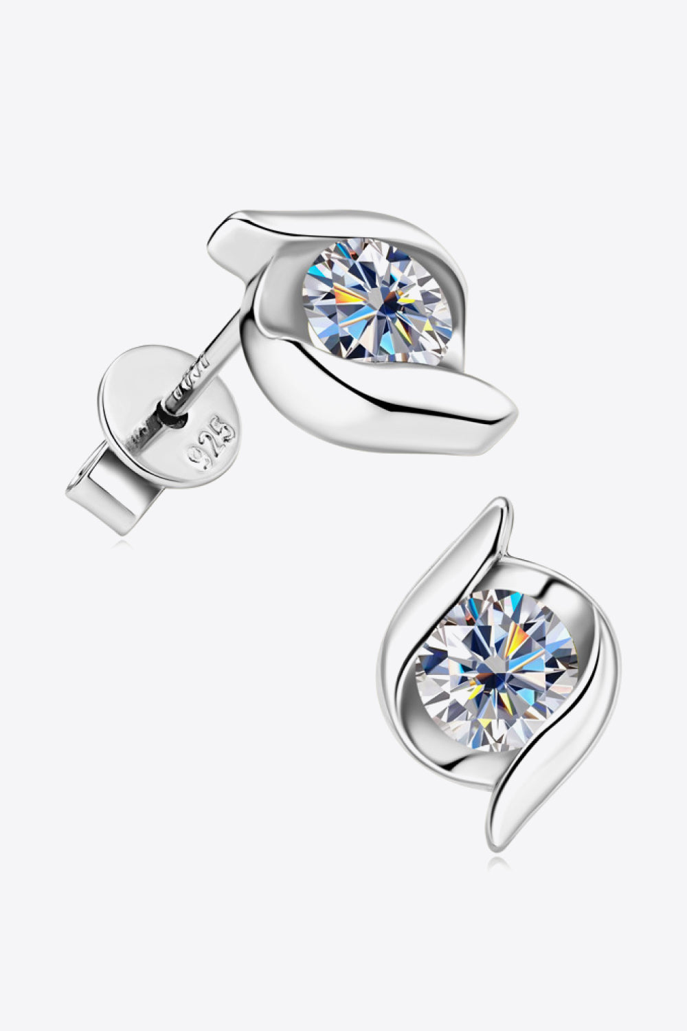 1 Carat Sparkala™ Platinum-Plated 925 Sterling Silver Stud Earrings - DestGlow