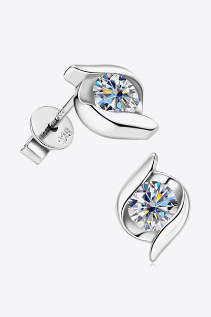 1 Carat Sparkala™ Platinum-Plated 925 Sterling Silver Stud Earrings - DestGlow