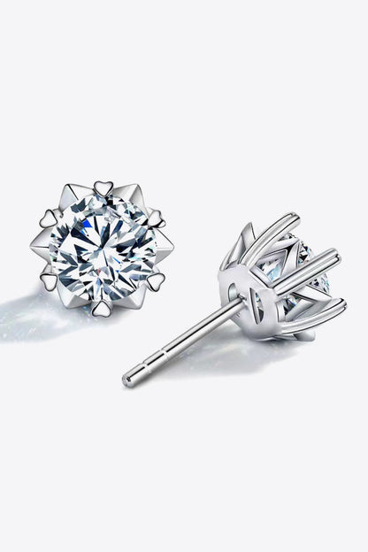 Stuck On You 4 Carat Sparkala™ Stud Earrings (Platinum-Plated Fine Silver) - DestGlow