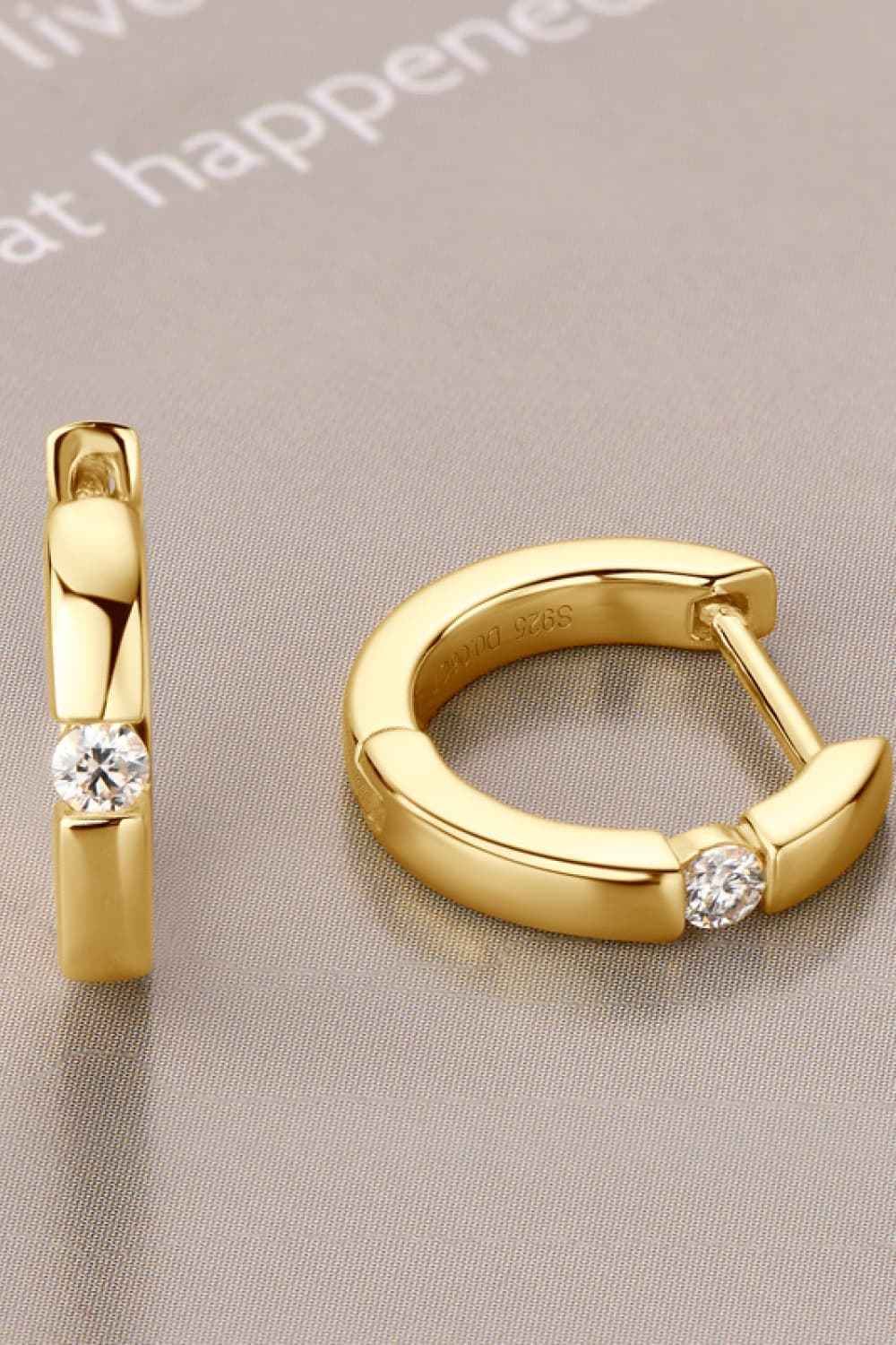 Sparkala™ Platinum-Plated 925 Sterling Silver Huggie Earrings