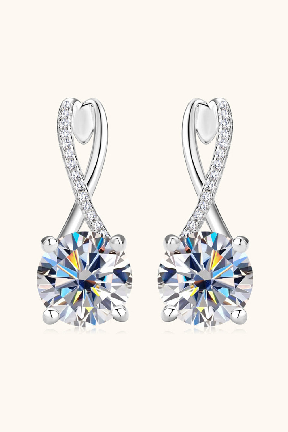 4 Carat Sparkala™ Platinum-Plated 925 Sterling Silver Earrings - DestGlow