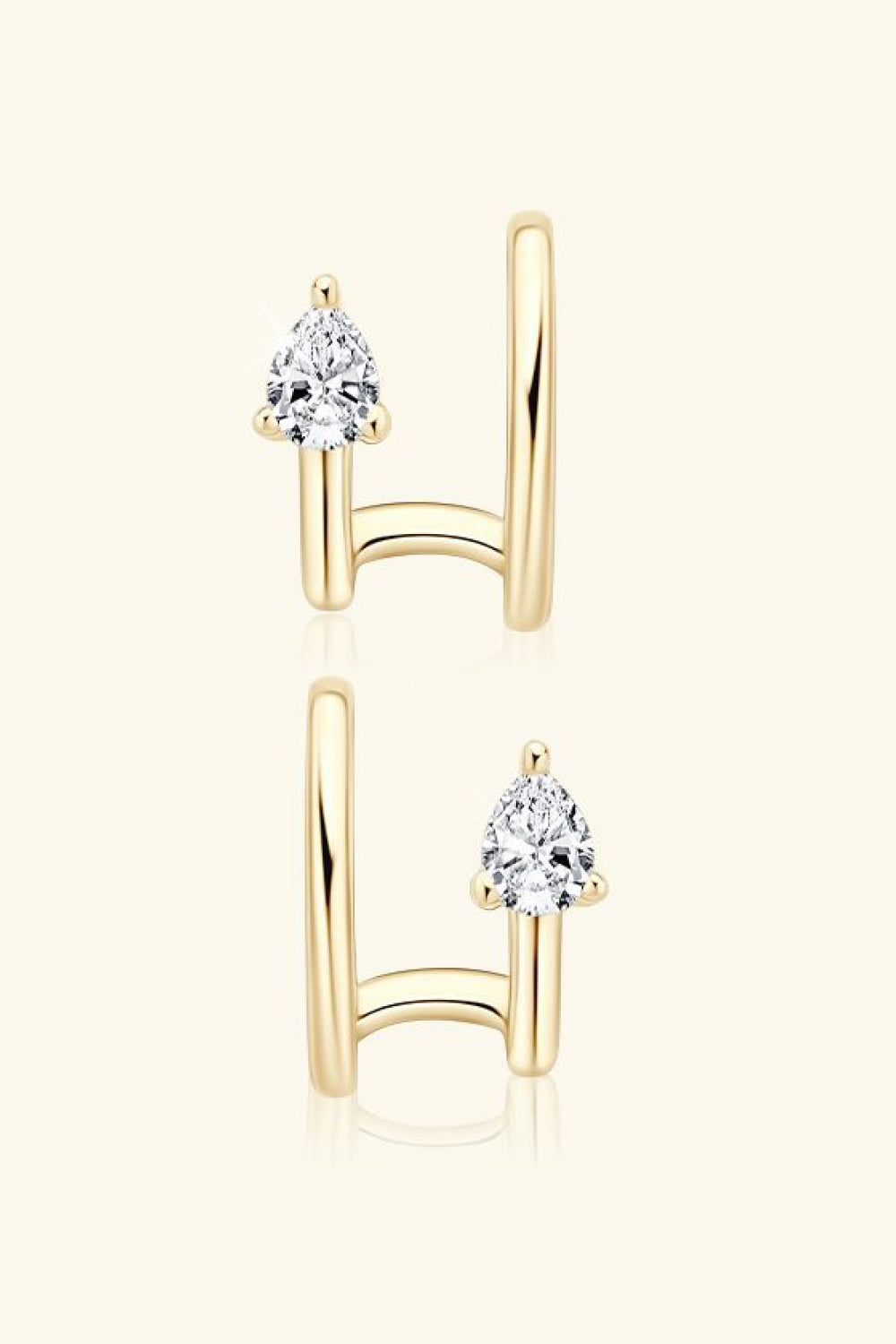 Sparkala™ Platinum-Plated 925 Sterling Silver Cuff Earrings - DestGlow
