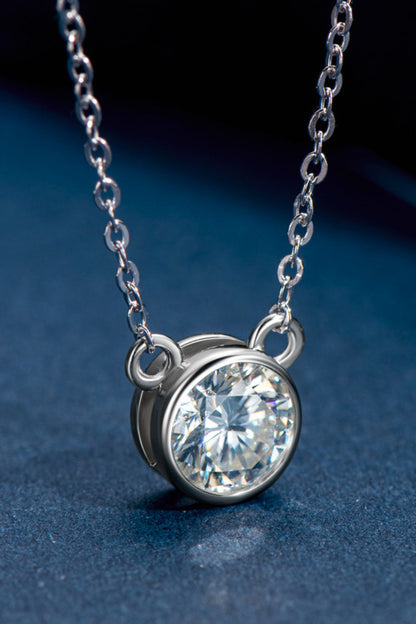 1 Carat Sparkala™ Round Pendant Necklace (Platinum-Plated Fine Silver) - DestGlow
