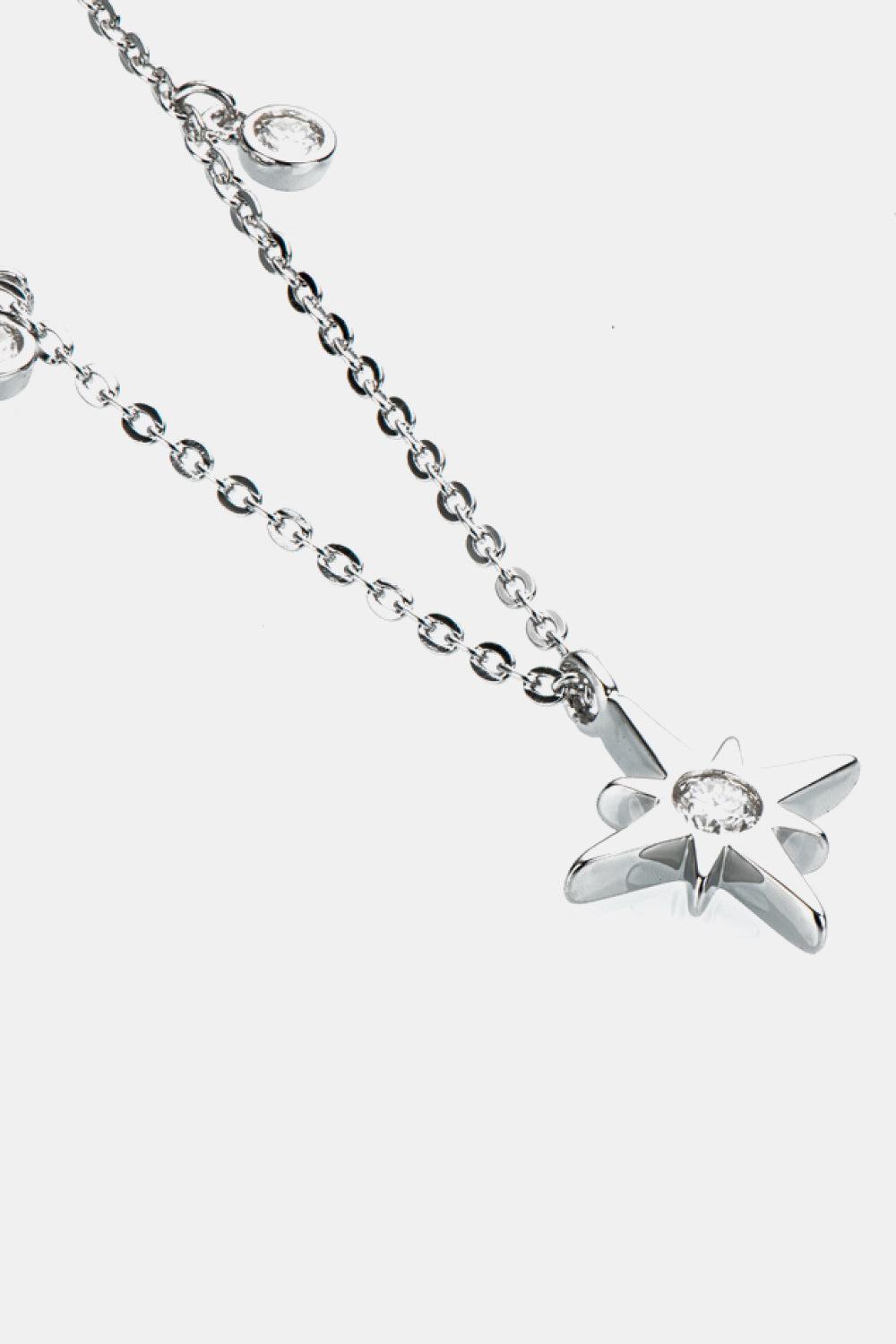 Sparkala™ North Star Pendant Platinum-Plated 925 Sterling Silver Necklace - DestGlow