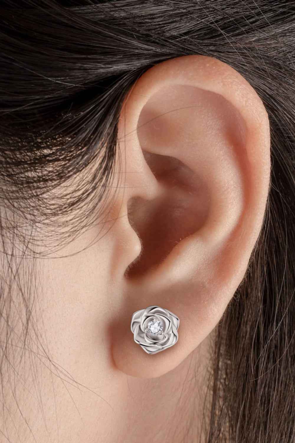 Adored Sparkala™ Flower 925 Sterling Silver Earrings (Platinum-Plated Fine Silver)