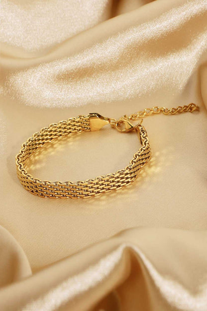 18K Gold-Plated Wide Chain Bracelet - DestGlow