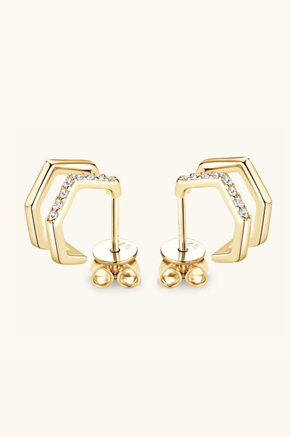 Sparkala™ Platinum-Plated 925 Sterling Silver Double-Layered Earrings - DestGlow