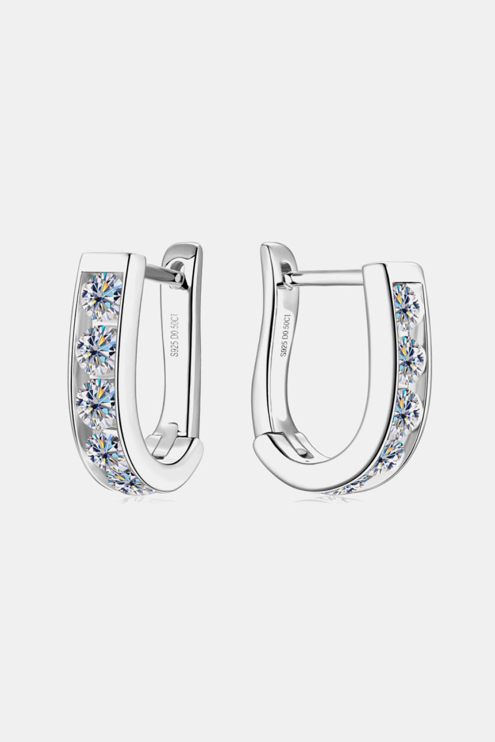 1 Carat Sparkala™ Platinum-Plated 925 Sterling Silver Earrings by Sparkala