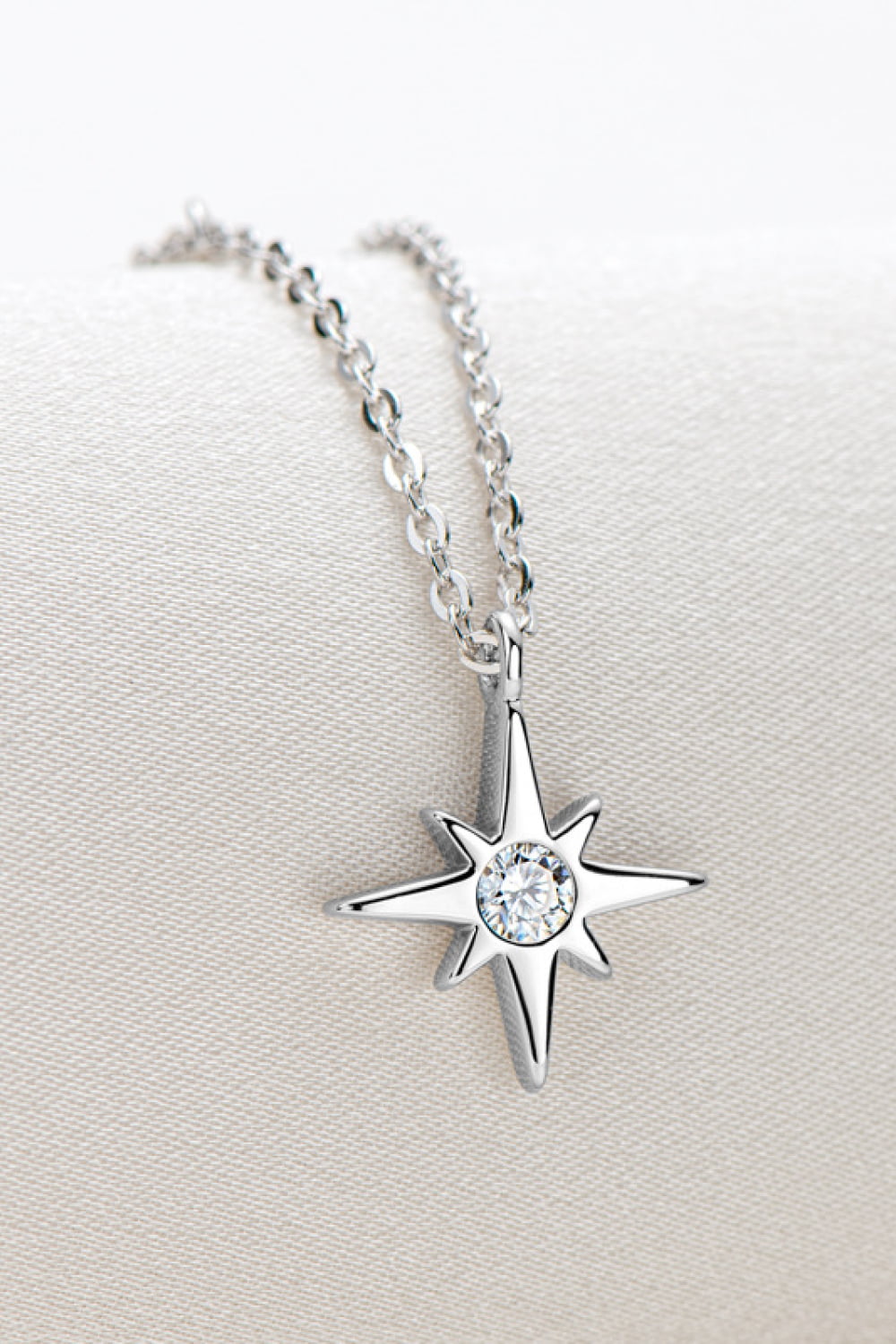 Sparkala™ North Star Pendant Platinum-Plated 925 Sterling Silver Necklace - DestGlow
