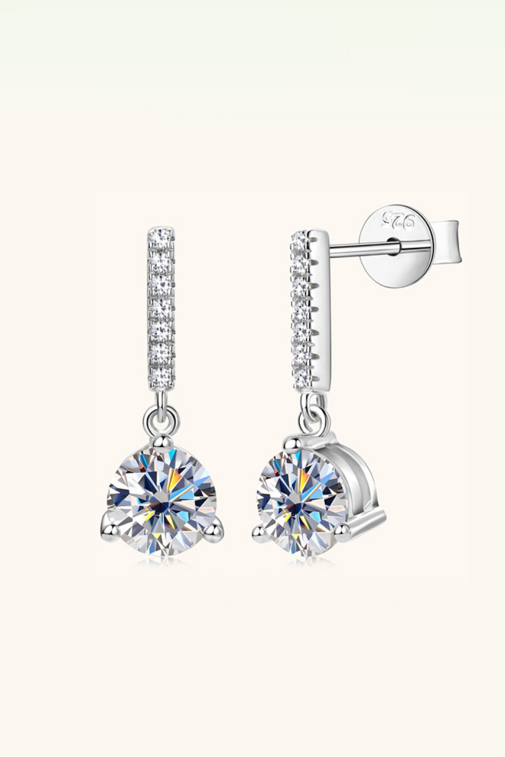 2 Carat Sparkala™ Platinum-Plated 925 Sterling Silver Drop Earrings - DestGlow