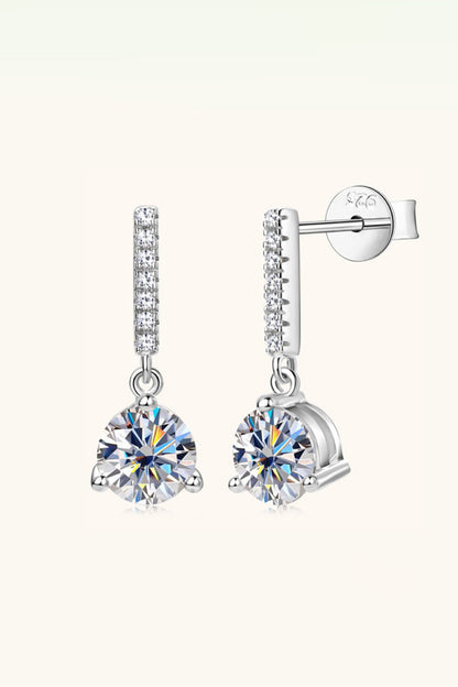 2 Carat Sparkala™ Platinum-Plated 925 Sterling Silver Drop Earrings - DestGlow