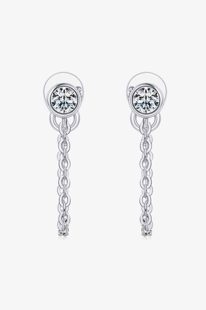 Inlaid Sparkala™ Chain Earrings (Platinum-Plated Fine Silver)