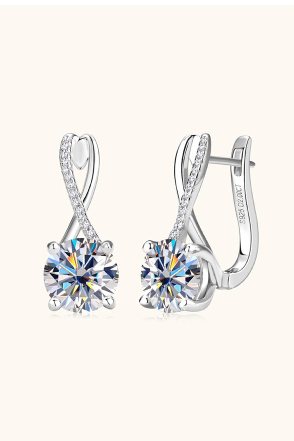 4 Carat Sparkala™ Platinum-Plated 925 Sterling Silver Earrings - DestGlow