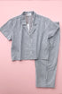 Cropped Button Down-High Waisted Striped Capri by Salua Lingerie
