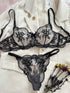 Noir Enchanté 2-Piece Lace Lingerie Set - lingerie & underwear