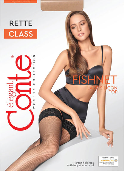 Stockings Conte Class Rette Micro - Fishnet Silicon-Top Thigh High Stay Ups by TheRanok.com