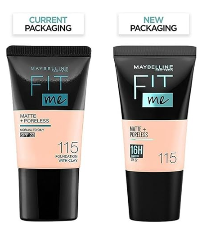 Maybelline New York Fit Me Matte + Poreless Liquid Foundation Tube -115 Ivory (18 Ml) by Dista