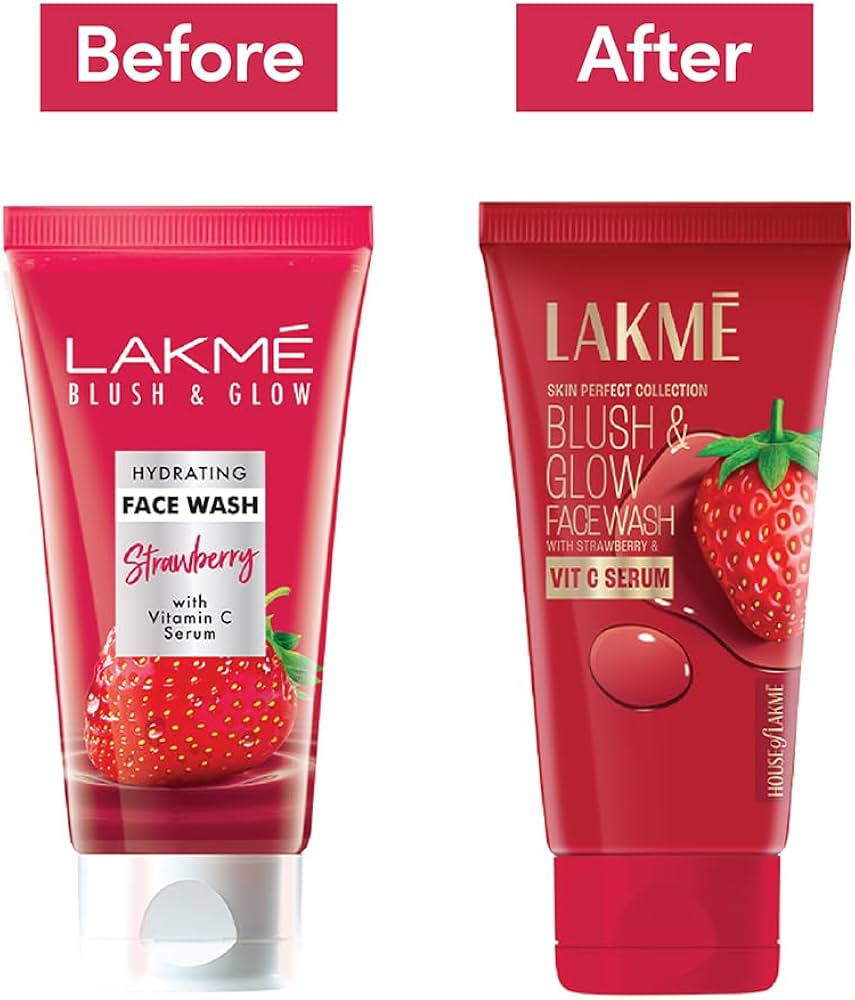 Lakme Blush &amp; Glow Strawberry Freshness Gel Face Wash With Vitamin C Serum