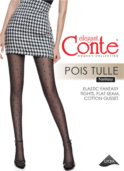 Fantasy Tights Conte Pois Tulle - Polka Dots With Fine Mesh Effect