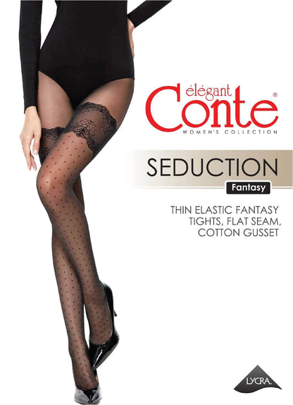 Fantasy Tights Conte Seduction - Polka Dots Stockings Imitation