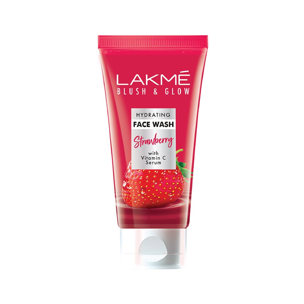 Lakme Blush &amp; Glow Strawberry Freshness Gel Face Wash With Vitamin C Serum