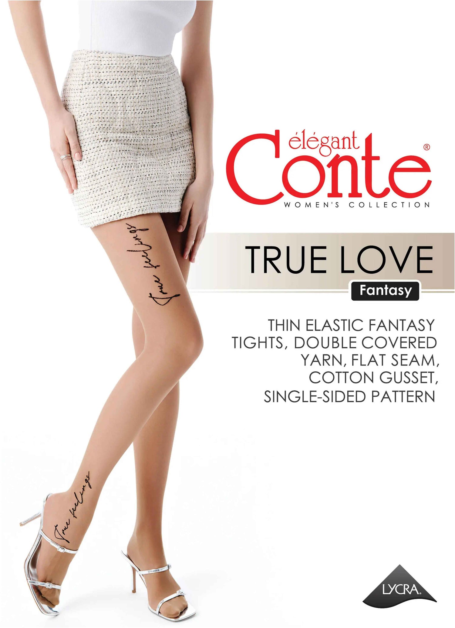 Fantasy Tights Conte True Love - Tattoo Style Print