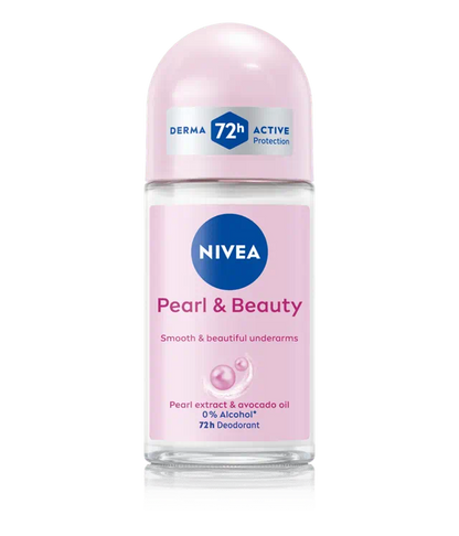 Nivea Pearl and Beauty Deo Roll On With Pearl Extracts &amp; Avocado Oil 48 H Smooth &amp; Beautiful Underarms 0% Alcohol