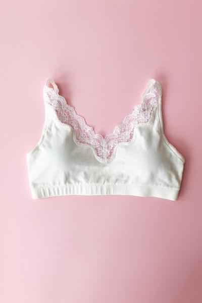 Salua Cotton Bralette with Lace Edge