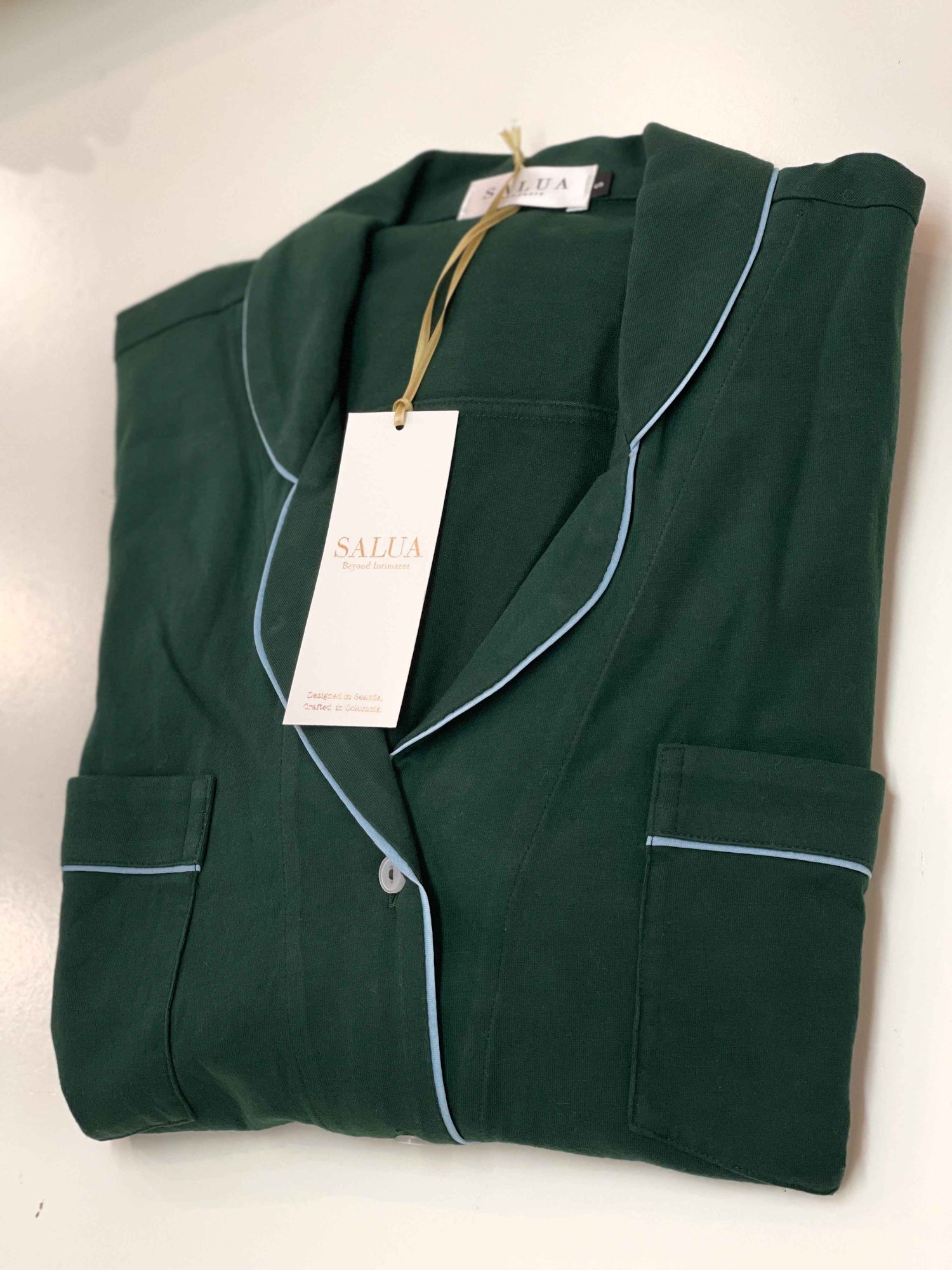 SALUA Luxury Sleep Shirt in Brushed Pima Cotton - Long