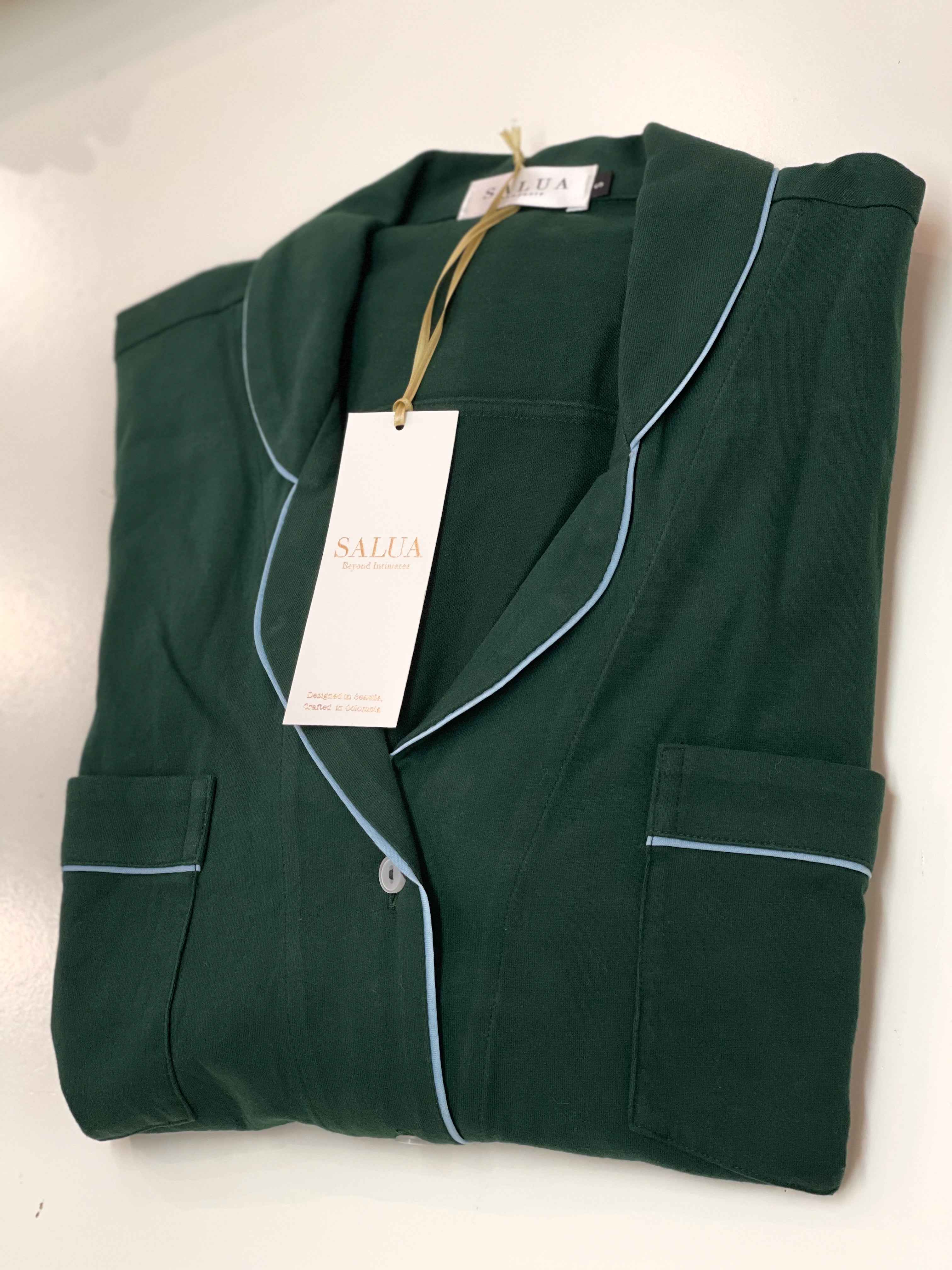 SALUA Luxury Sleep Shirt in Brushed Pima Cotton - Long