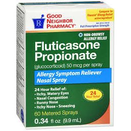 GNP Fluticasone Propionate Nasal Spray, 50 mcg, 24-Hour Allergy Relief by Pasteur Pharmacy