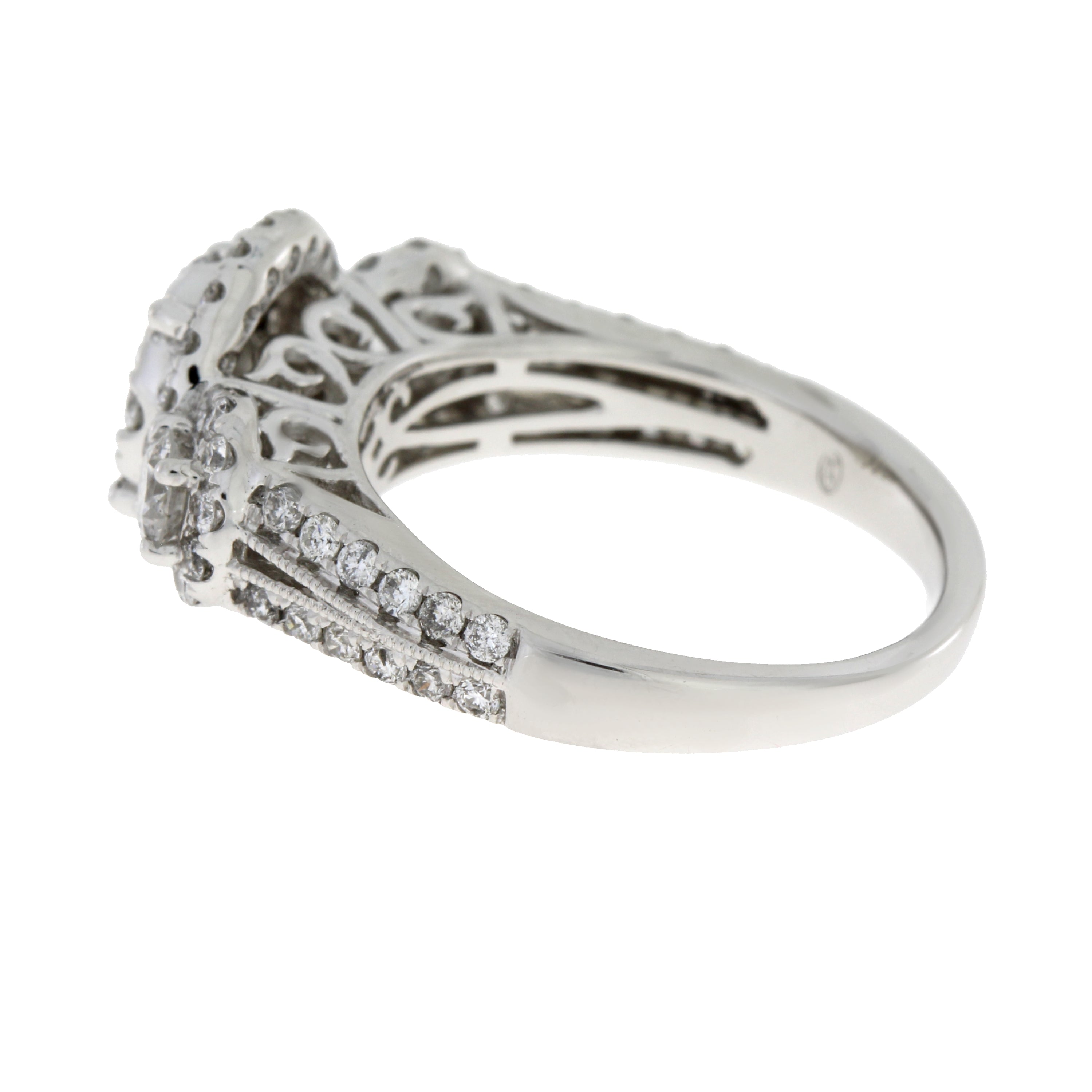 Natural 1.50ct Diamond 3 Stone Ring 14KT White Gold by Bids.com