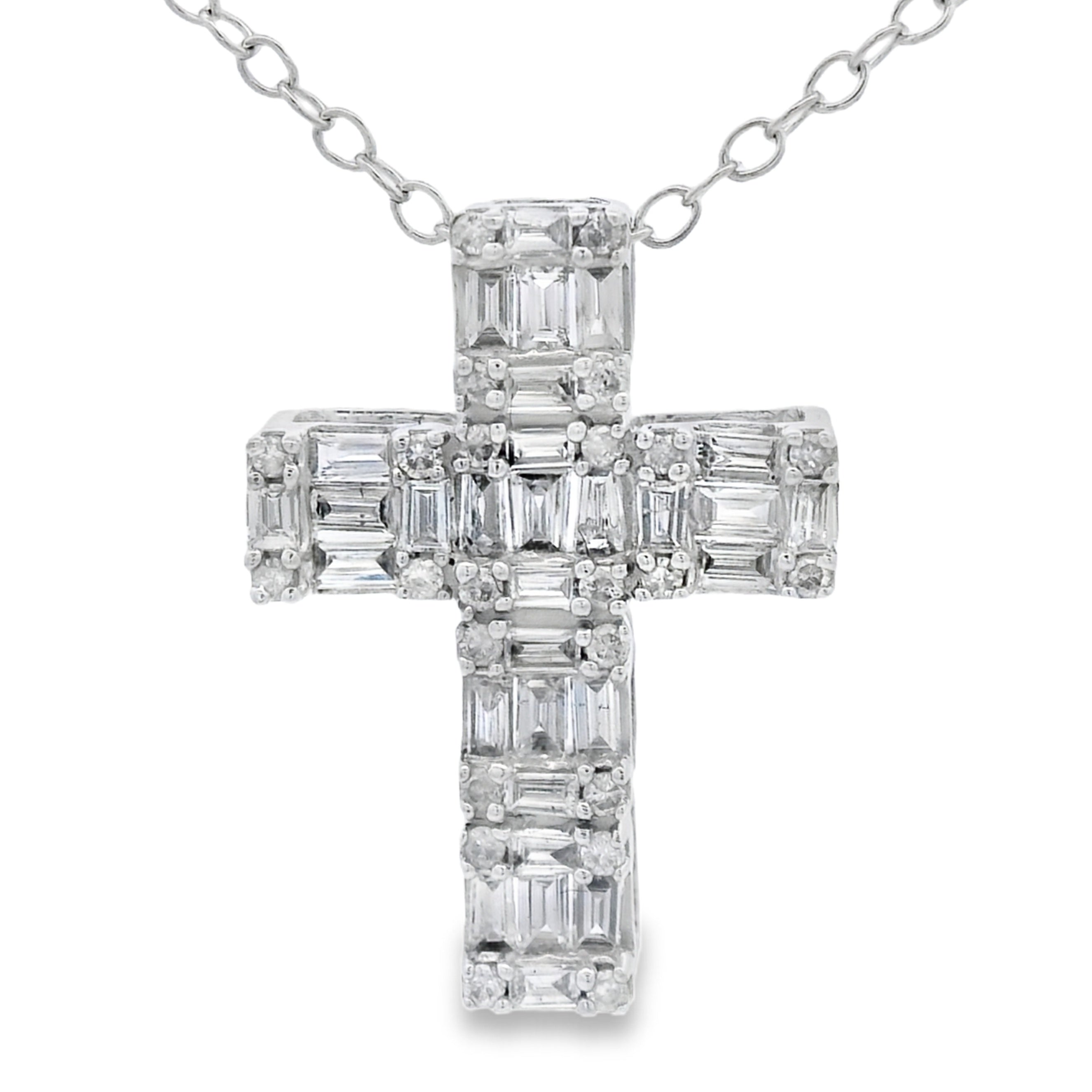 .50ct Diamond Cross Religious Pendant 10KT White Gold by Bids.com