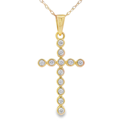 .12ct Diamond Cross Religious Pendant 14KT Yellow Gold by Bids.com